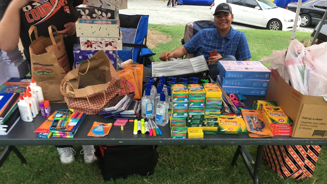 PTK's School Supply Drive for the campus was such a success that they had left over supplies to take to the Okmulgee Back2School Bash. Thanks to everyone who donated!
