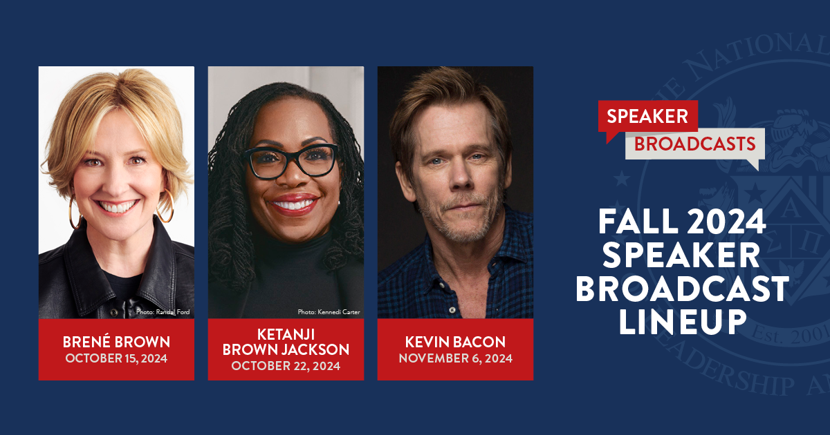 NSLS Fall Speaker Series Features Brené Brown, Justice Ketanji Brown Jackson, and Kevin Bacon Wednesday, October 9, 2024