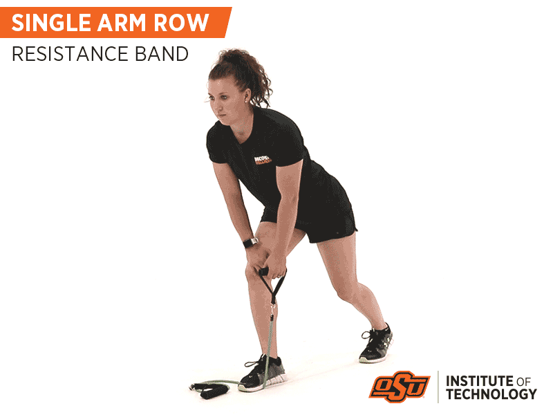 Single Arm Row with Resistance Bands